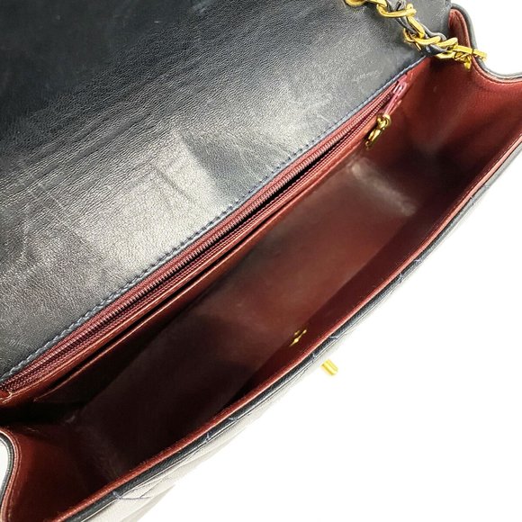 Chanel Shoulder Bag Diana Chain Lambskin Black Gold Hardware Women's - Picture 4 of 14